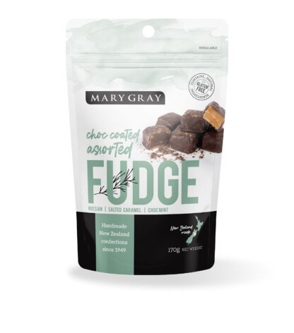 Mary Gray Choc Coated Assorted Fudge Share Bag 200gm